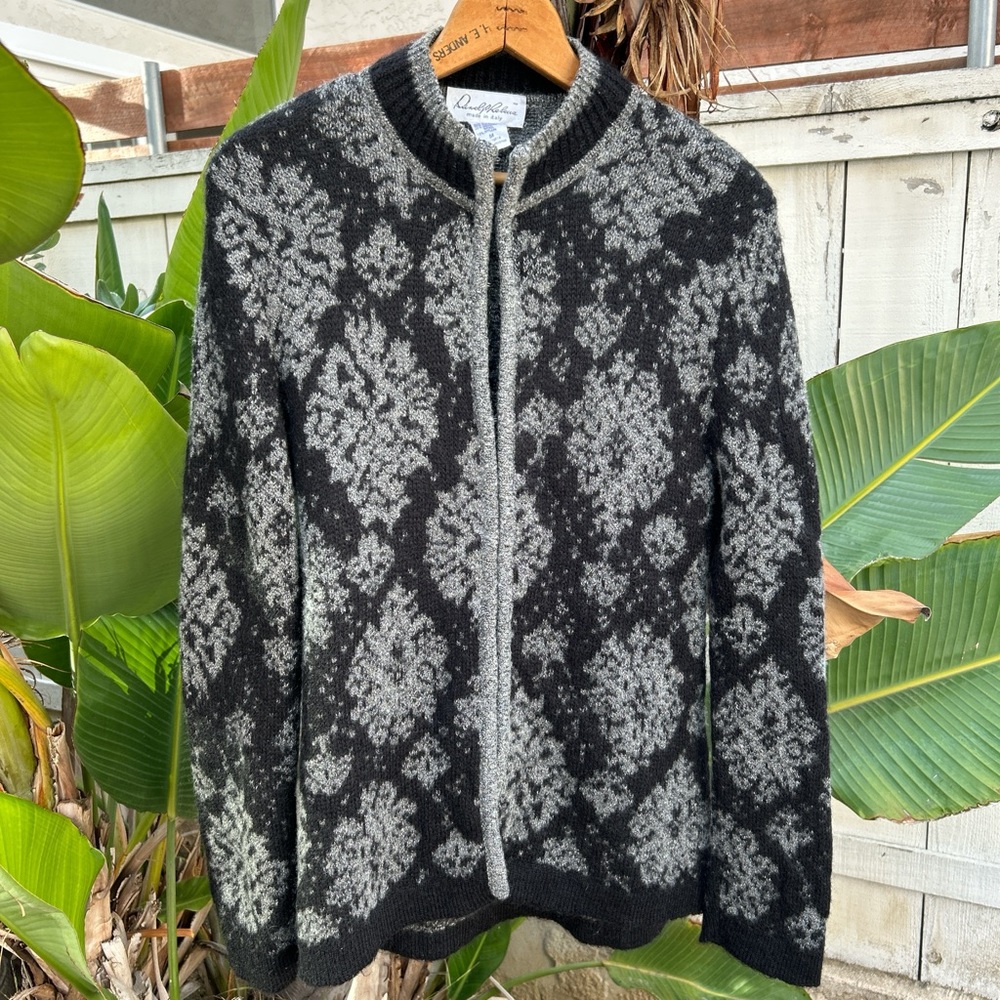 Vintage 90s Daniel & Rebecca Mohair Wool Cardigan Sweater Italy M